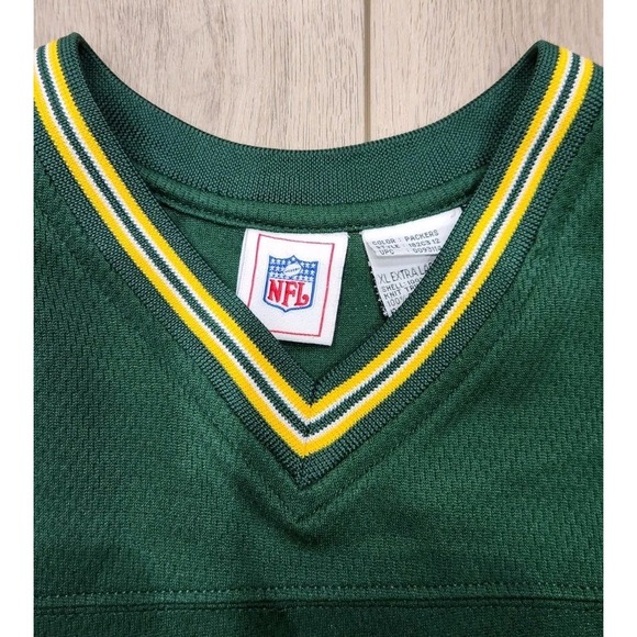 Vintage Green Bay Packers Youth Jersey XL 16/18 NFL Team Stretchy Mesh Shirt - Picture 4 of 9